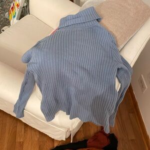 Blue turtle neck sweater